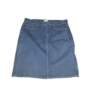 Loft Outlet Womens Denim Mini Skirt Medium Wash Blue A-Line Jean Skirt Size 12